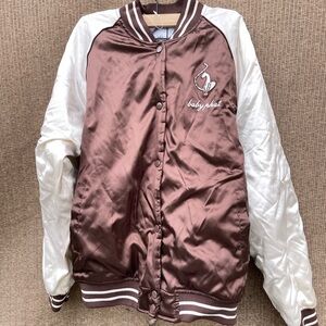 Vintage Baby Phat Puffer Bomber Jacket Satin Liner White Stones Women’s Sz 2XL